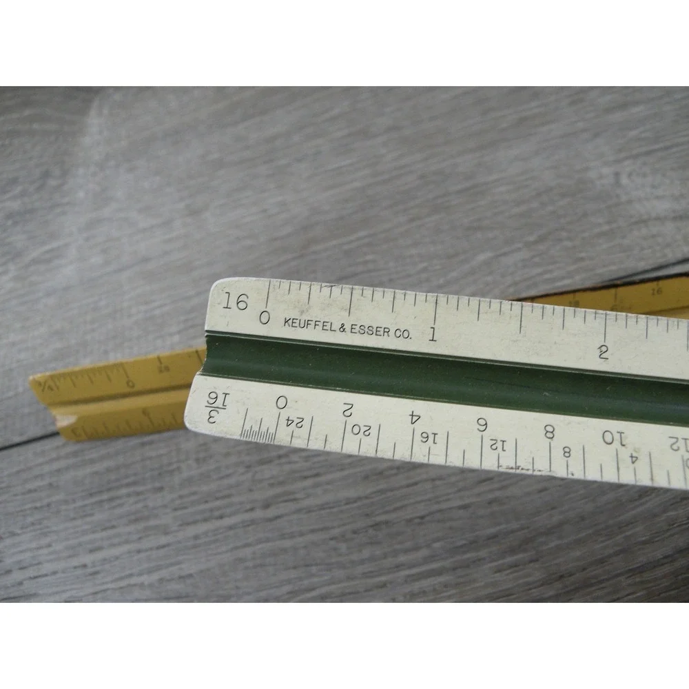 Vintage Keuffel & Esser K&E Architectural Drafting Scale Rulers Set of 2 USA